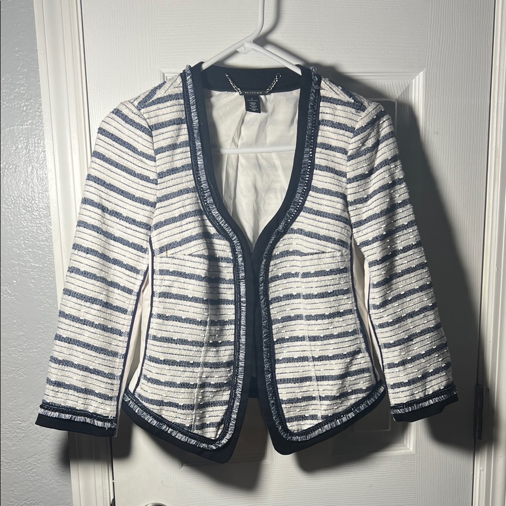 White House Black Market Sequin Striped Blazer